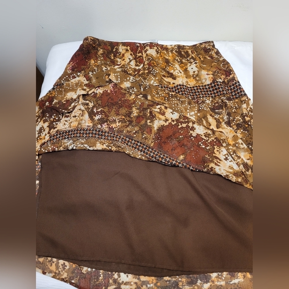 Sag Harbor Drawstring Floral Midi Skirt sz 18 T63124 - Picture 4 of 8